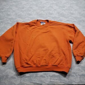 Vintage Russell‎ Sweatshirt Womens 2X Orange Pull-Over Crew Neck Pluma